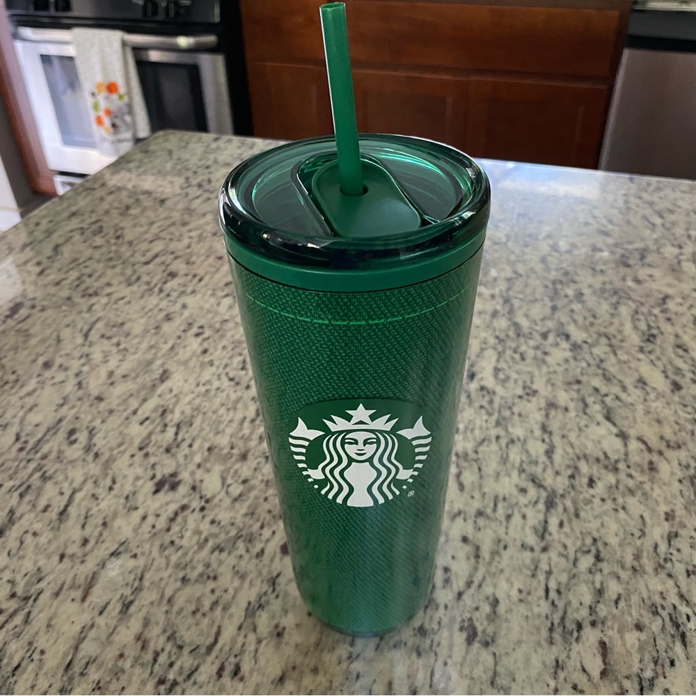 Starbucks "green apron" 24oz tumbler 2024 employee edition straw coffee